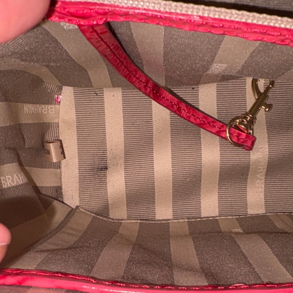 Brahmin Vibrant PINK Croc-Embossed Shoulder Bag - Picture 2 of 6